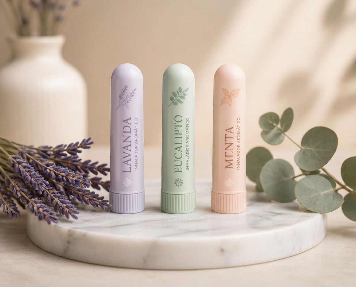 Inhaladores aromáticos presentados como producto de tendencia
